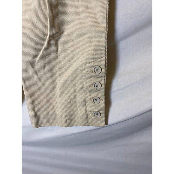 Gap Stretch Womens Dress Pants Ankle Cream Color Size 10 Button Accents - Picture 2 of 3